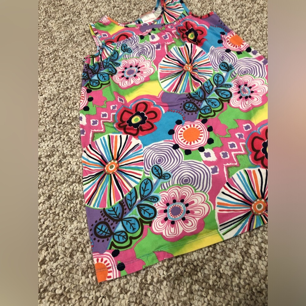 Hanna Andersson Girls 6-7 (120cm) Vibrant Multi-Colored Sleeveless Shift Dress - Picture 5 of 12
